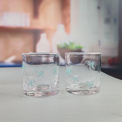 14oz Valentine's Decorative DOF Glass Bowknot Water Tumbler Glasses Mexico Icon Rock Glass Cup for Wedding Party Gift