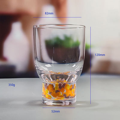 Confetti Decorative DOF Glass Handmade Crystal Tumbler Water Glasses Mexico Rock Glass Cup for Wedding Party Gift