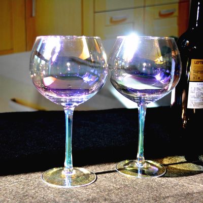 Giant Rainbow Color Balloon Shape 23 Oz Crystal Wine Glasses