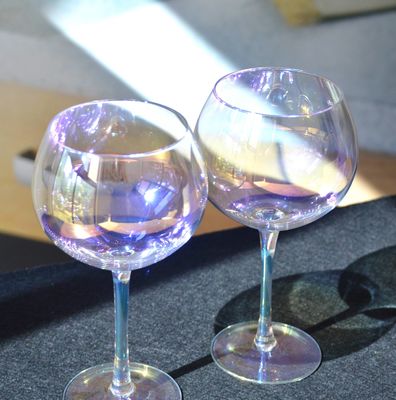 Giant Rainbow Color Balloon Shape 23 Oz Crystal Wine Glasses