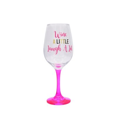 340ml Crystal Wine Glass With Funny Fonts Decal Decoration