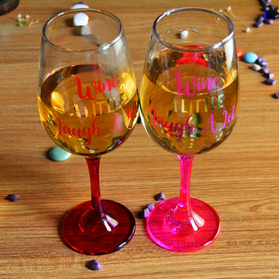 340ml Crystal Wine Glass With Funny Fonts Decal Decoration