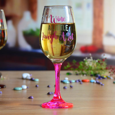 340ml Crystal Wine Glass With Funny Fonts Decal Decoration