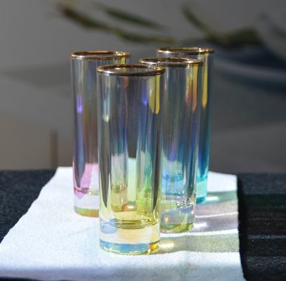 Personalized INS Gradient Color Gold Rim Unique Shot Glass Set
