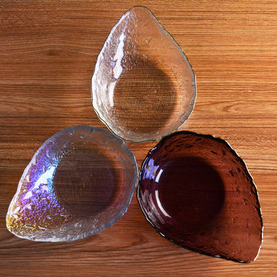 Irregular shaped Colored Creative Glass Charger Plates
