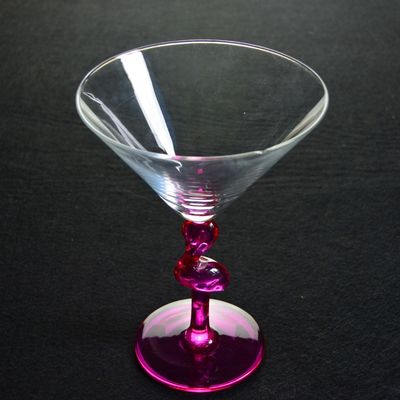 Pink Color  Flamingo Shaped Stem Cocktail Crystal Glasses