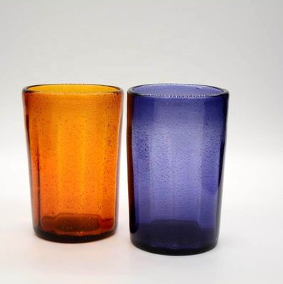 Round Thicker Wall Mexican Bubble Crystal Cocktail Glasses