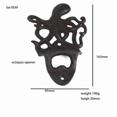 Rustic Wall Mounted Octopus Antique Cast Iron Bottle Opener