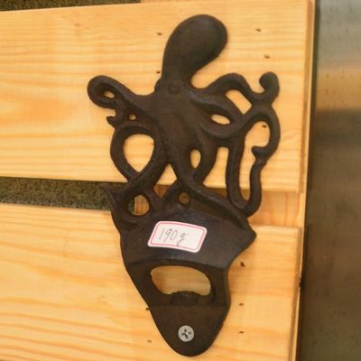 Rustic Wall Mounted Octopus Antique Cast Iron Bottle Opener