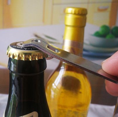 Embossed Brands Logo Vintage Stainless Steel Bottle Opener