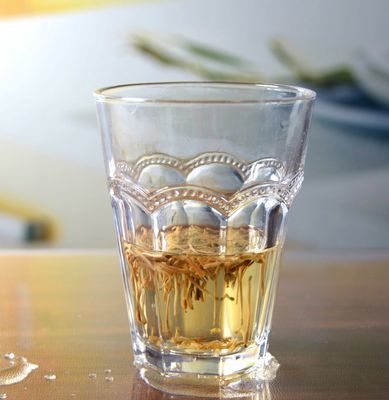 Stemless Embossed Multiple Tangent 10 Oz Glass Tumbler