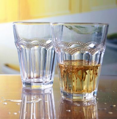 Stemless Embossed Multiple Tangent 10 Oz Glass Tumbler