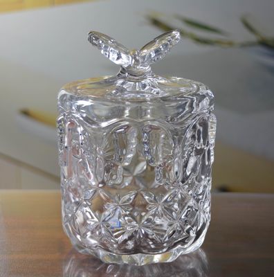 Butterfly Embossed Creative Crystal Glass Storage Jars