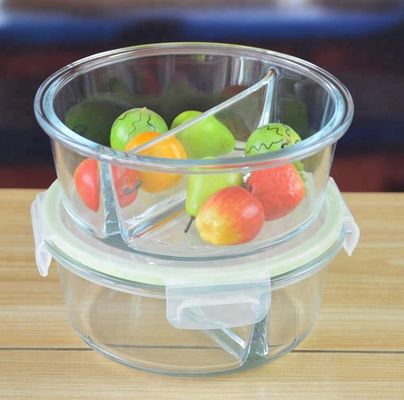 Two Pots Borosilicate Clear Glass Storage Jars , Glass Bowls With Lids