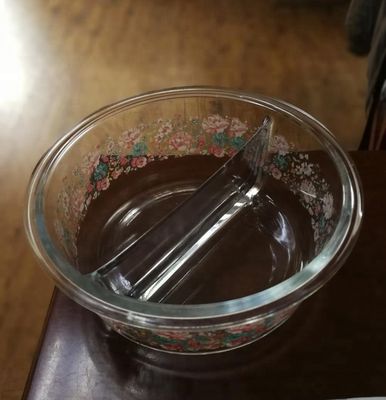 Two Pots Borosilicate Clear Glass Storage Jars , Glass Bowls With Lids
