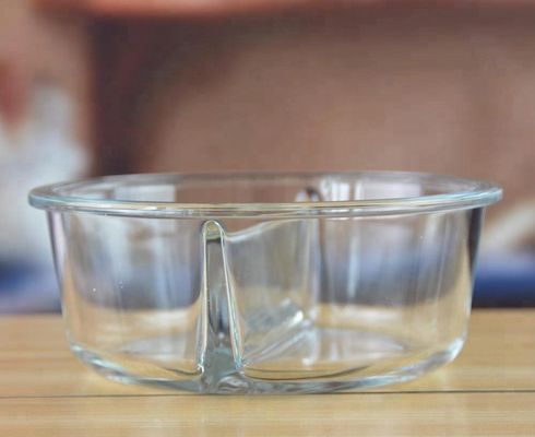 Two Pots Borosilicate Clear Glass Storage Jars , Glass Bowls With Lids