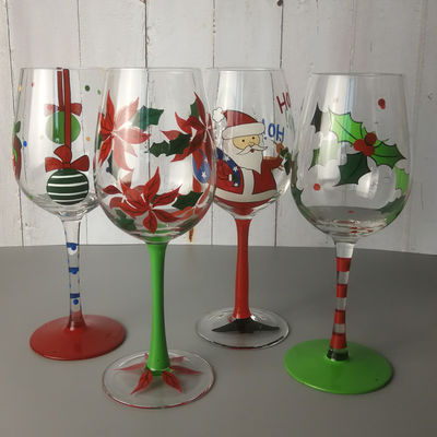 FDA Holiday Gift Hand Painted Festival Wine Glass