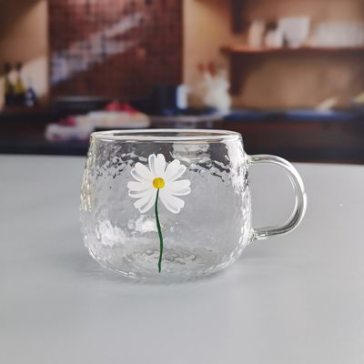 Borosilicate Hammered Texture Tumbler Drinking Glasses With Golden Rim