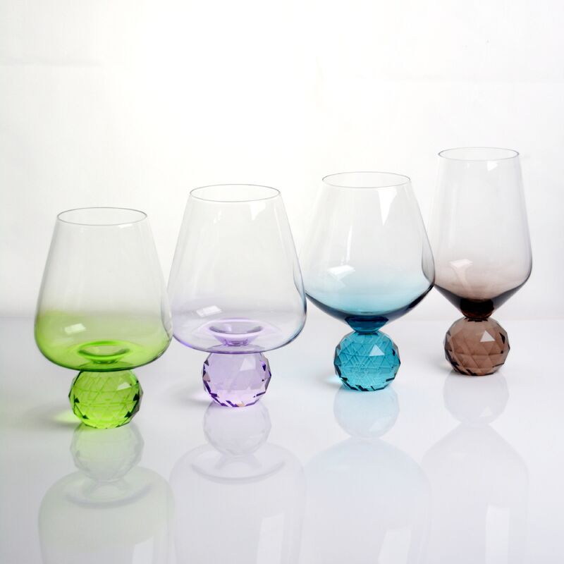 Crystal Wine Glass Mouth Blown Hand Blown Glass with Color Gradient and Multiple Size Options Ideal for Parties and Gifts