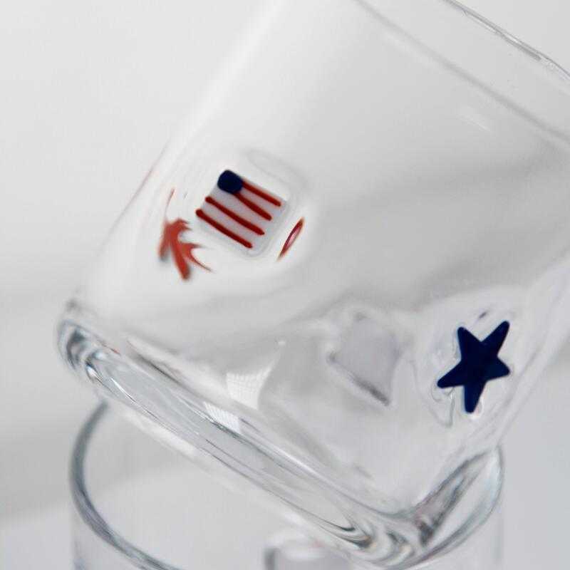 qualità Icona di vetro soffiato a mano dal design patriottico con capacità di 400 ml - Bicchiere trasparente per whisky e cocktail fabbrica