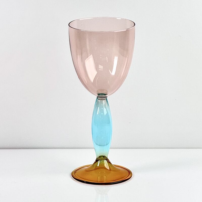 Qualità Hand-Blown Gradient Color Borosilicate Wine Glasses, Multi-Color Artistic Stem Goblets for Wine, Cocktail, Home Bar & Party Decor fabbrica