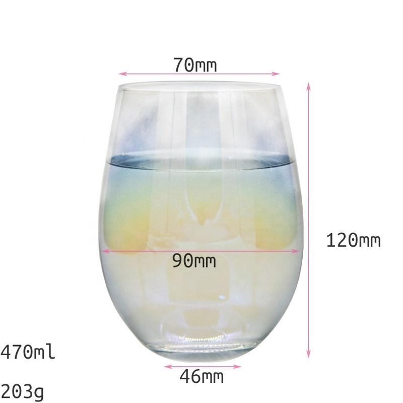 qualità Rainbowl Ionicato 16 Oz Vetro di Vino Senza Stagno, Vetri Antichi di Vino a Cristallo fabbrica