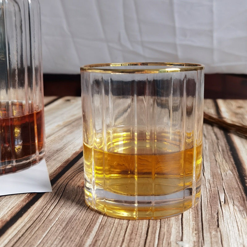 Customized Gold Rim Whole Set Handmade Whiskey Glass