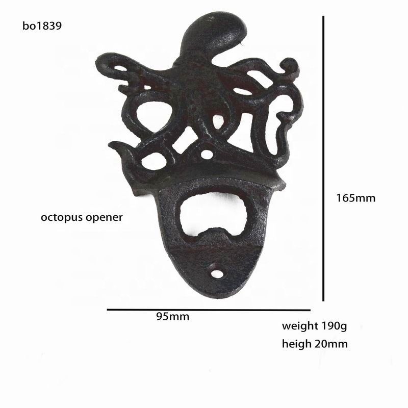 Rustic Wall Mounted Octopus Antique Cast Iron Bottle Opener