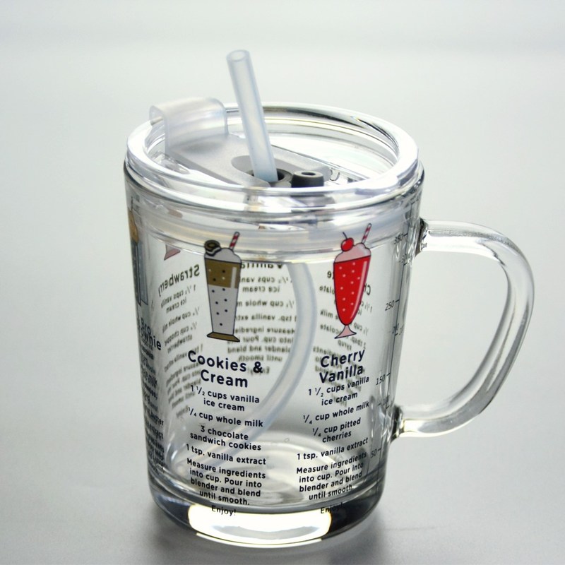 qualità Bicchiere da bere a cristallo a cartoni animati con coperchio e paglia di silicato fabbrica