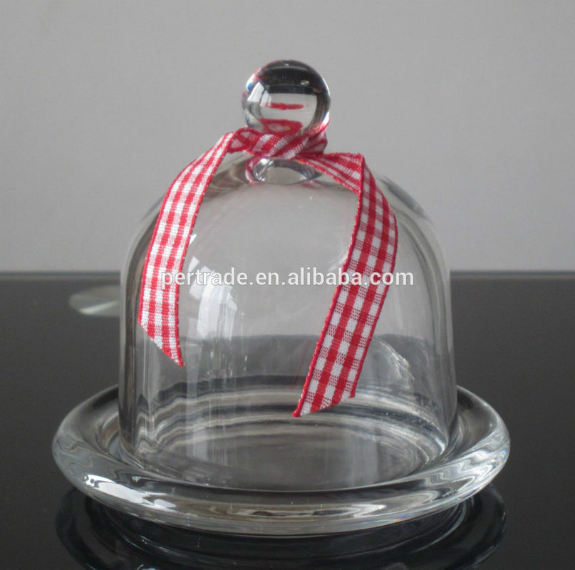 Transparent Oval Lead Free Glass Butter Keeper ,  Clear Butter Plate