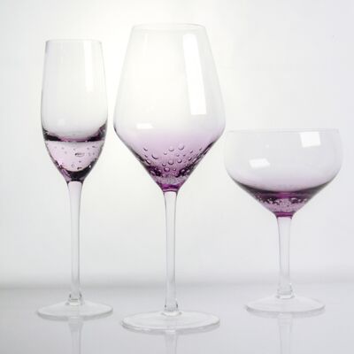 qualità Bolline di lavanda Cristallo di vino Vetro soffiato a mano con tonalità gradiente e delicate bolle intrappolate che combinano eleganza e durata fabbrica