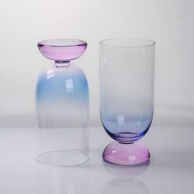 qualità Handblown Crystal Wine Glass Goblet with Two-color Gradient and Frosted Base for 400ml Wine Cocktail & Home Decor fabbrica