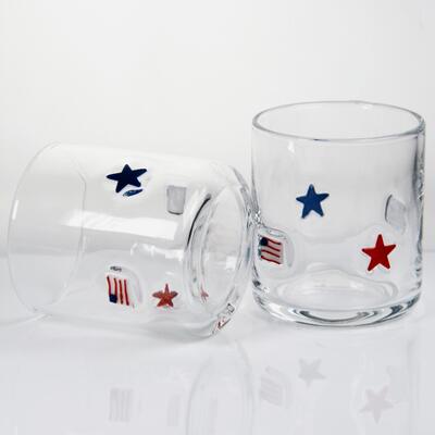 qualità Bicchiere da Whiskey Soffiato a Mano con Design Patriottico e Capacità di 400ml - Tumbler Trasparente per Whiskey e Cocktail fabbrica
