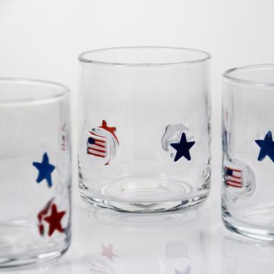 qualità Icona di vetro soffiato a mano dal design patriottico con capacità di 400 ml - Bicchiere trasparente per whisky e cocktail fabbrica