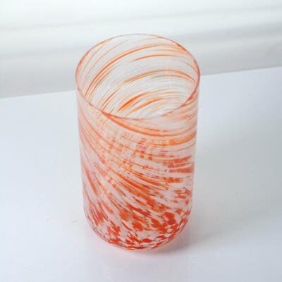 qualità Hand-blown Orange Swirl Confetti Glass Cup - Artisan Crafted Drinking Glass for Whiskey and Cocktails fabbrica