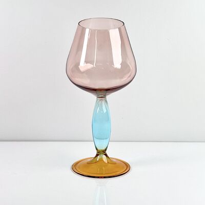 Qualità Hand-Blown Gradient Color Borosilicate Wine Glasses, Multi-Color Artistic Stem Goblets for Wine, Cocktail, Home Bar & Party Decor fabbrica