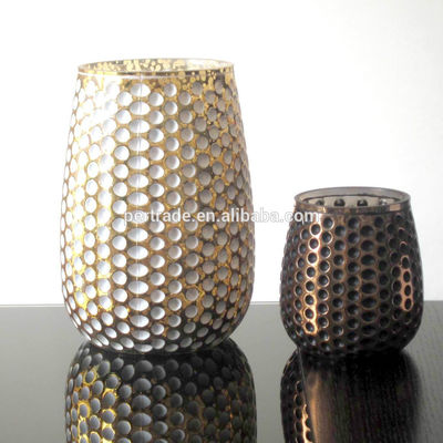 qualità 3 dimensioni Colore argento Portacandele in vetro a forma di uovo fabbrica