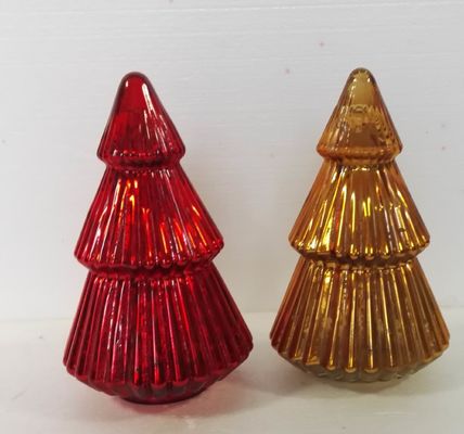 qualità Modello di vetro dell'albero di Natale dei supporti di candela di festa di Handblown LED fabbrica