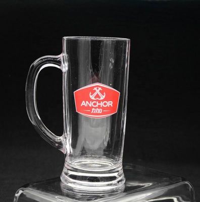 qualità Promozione Branded 21 Oz Birra Glass Stein Con Decal Colorato fabbrica