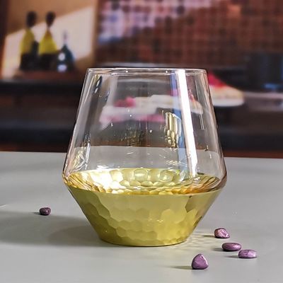 qualità 400 ml di bicchieri di vino a cristallo di fiore d' oro tagliati a mano fabbrica