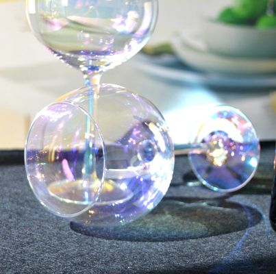 qualità Grandi palloni di colore arcobaleno in forma di 23 oz bicchieri di vino di cristallo fabbrica