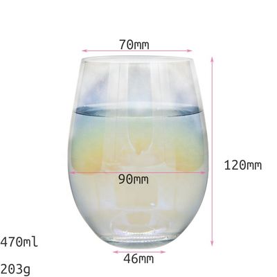 qualità Rainbowl Ionicato 16 Oz Vetro di Vino Senza Stagno, Vetri Antichi di Vino a Cristallo fabbrica