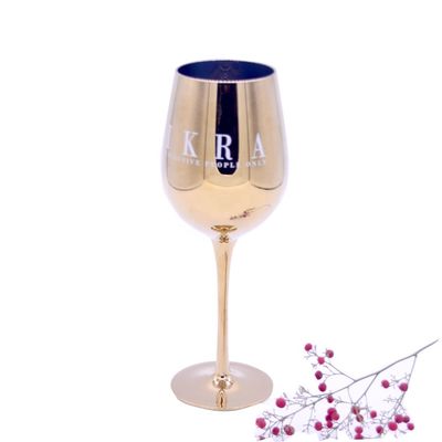 qualità Bicchiere di vino cristallino placcato in oro da 16 oz con logo deccale come regalo fabbrica