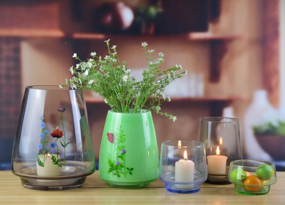 qualità Vaso di cristallo alto e vintage soffiato a mano per i pezzi centrali fabbrica