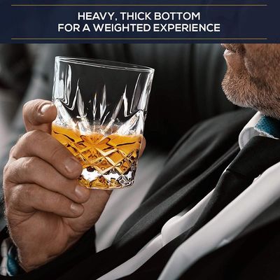 qualità Antichi bicchieri di whisky senza piombo, in rilievo, da 10 oz, bicchieri per la degustazione del whisky. fabbrica