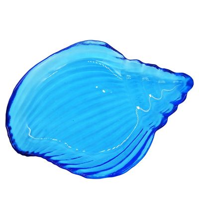 qualità Ocean Series Sea Shell Blue Glass Charger Plate per il dessert fabbrica