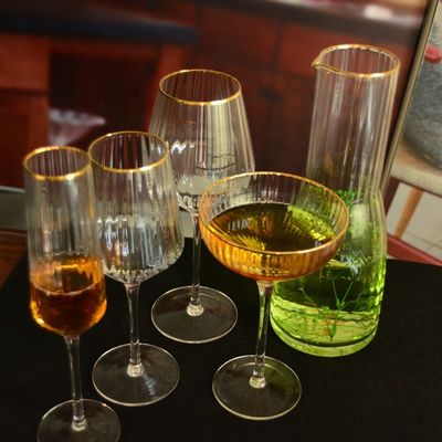 qualità Personalizzare Rame d'oro Strisci ottici Cristallo bicchieri cocktail fabbrica