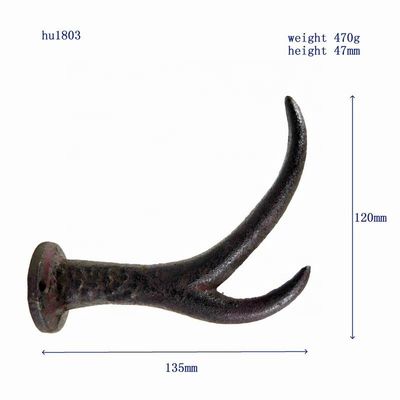qualità Deer Antler Cast Iron Wall Hooks Cast Iron Crafts Rust fabbrica