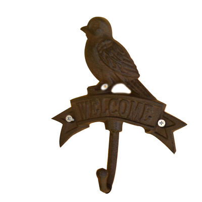 qualità Antico muro montato in forma di uccello Black Iron Coat Hooks fabbrica