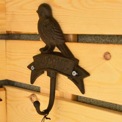 qualità Antico muro montato in forma di uccello Black Iron Coat Hooks fabbrica